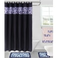 thumbnail image 1 of Mosaic Navy Blue 15-Piece Printed Bath in a Bag Set, Shower Curtain, Bath Rugs with Fabric-Covered Shower Hooks Included&nbsp;, 1 of 2
