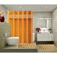 thumbnail image 1 of 15-Piece Bathroom Set: 2-Rugs/Mats, 1 -Fabric Shower Curtain, 12-Fabric Covered Rings Non Slip Rugs Home Dcor Geometric Orange, 1 of 5