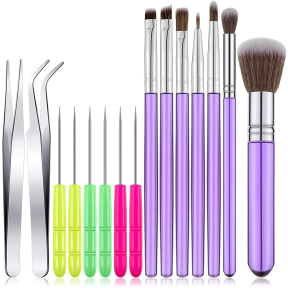 15 Piece Cake Decorating Brush Tool Set Cookie Scriber Needle Tweezer Baking Supply