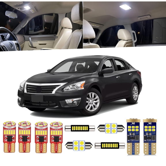 15 Piece Car Interior LED Lights Kit for Nissan Altima 2013 2014 2015 Interior LED Light Bulbs Packag Kit+ License Plate Light+ Install Tool