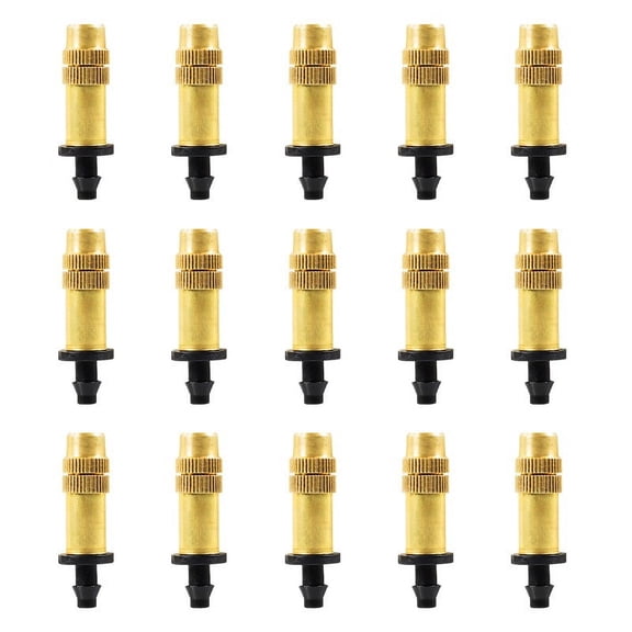 15 Piece Copper Spray Head Set with Barb 4/7mm for Optimized Watering and Long Lasting Use in Garden Irrigation Systems