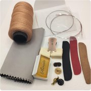 15-Piece Erhu Replacement Accessory Set - Genuine Sound Pad, Strings, Qianjin Thread, Weakener, Rosin, Piano Code, Cowhide Horn