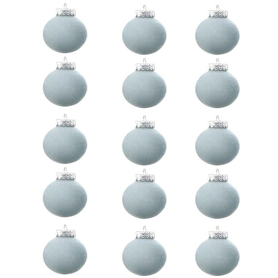 15-Piece Flocked Velvet Christmas Ornaments Set - 3.14 Inch Brown Luxury Tree Decor Balls with Pre-Attached Hangers (Premium Textured Finish)