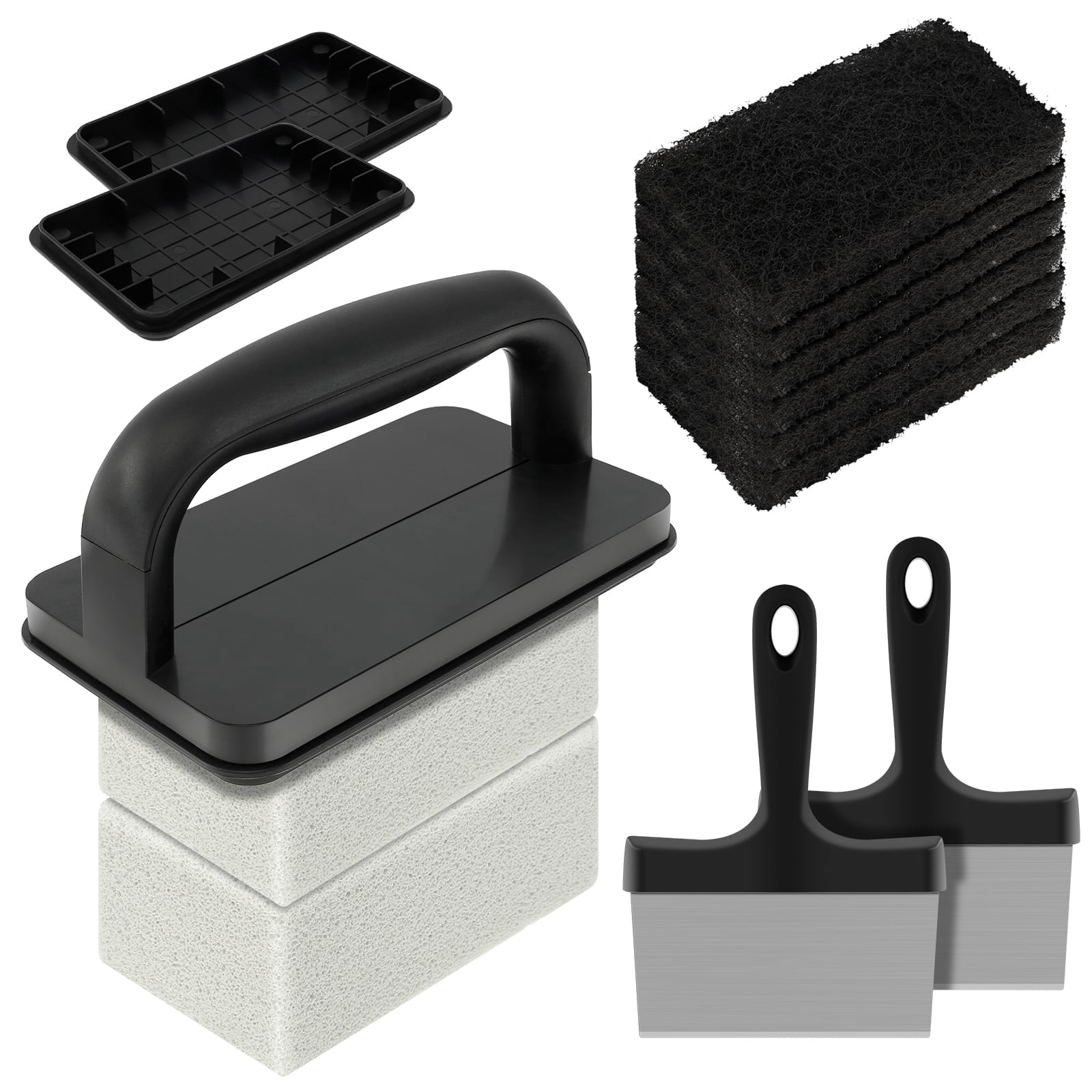 15-Piece Griddle Cleaning Kit for Blackstone, Professional Flat Top Grill Scraper and Scouring Pad Set