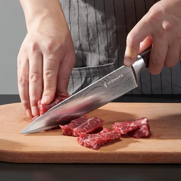 15-Piece Kitchen Knife Set with Block, Stainless Steel Ultra  Blades, Ergonomic Pakkawood Handle, Built-In Sharpener, Chef Knives Essentials for Home Cooking