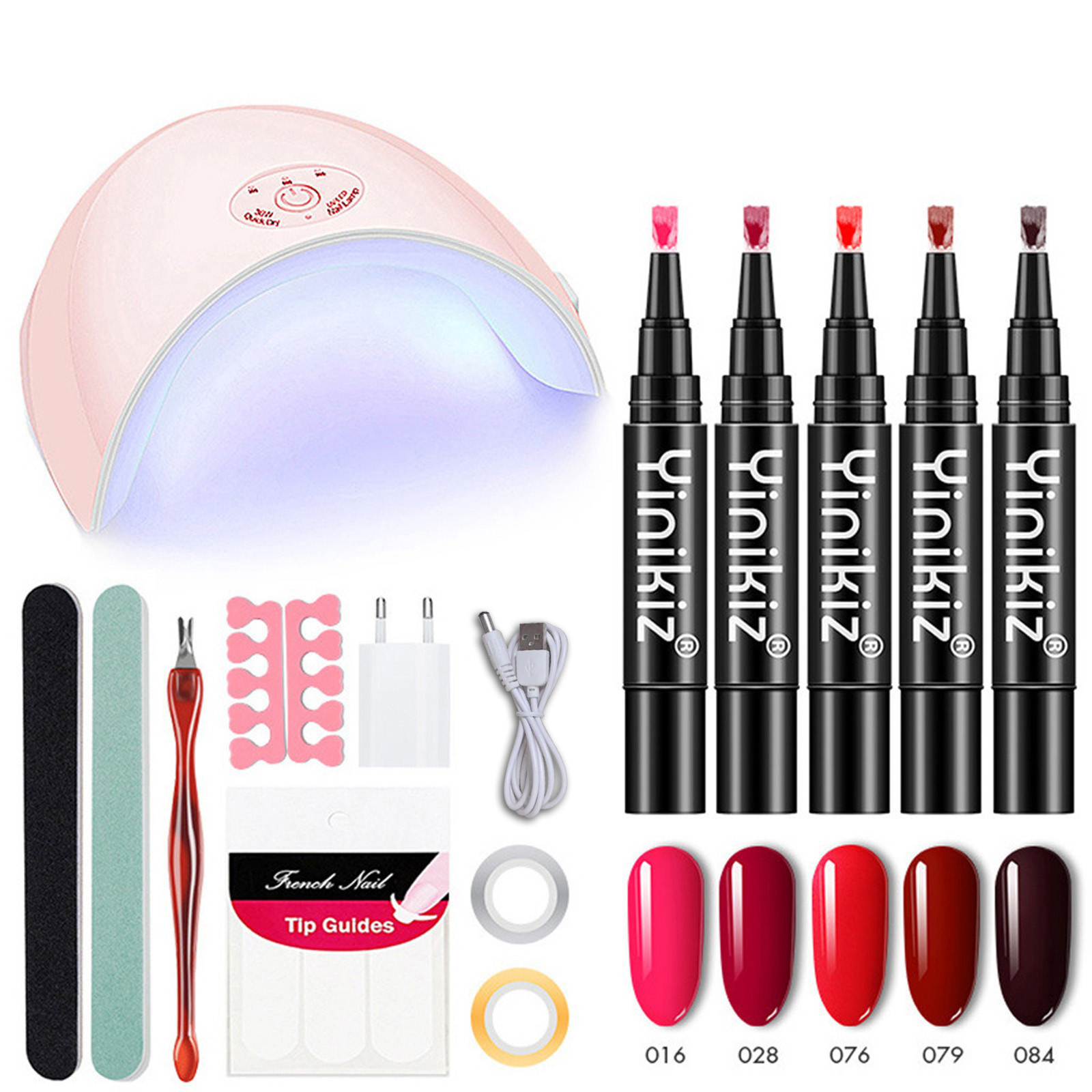 15-Piece Nail Kit, Eu Standard S8705 - 5Pc X 5Ml Uv Gel Nail Art Kit with Acrylic Glue & Pusher, Sets & Kits Easter Mother'S Day Nail Dryer Makeup Organizers