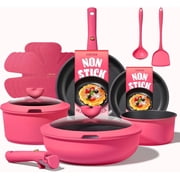 15-Piece Nonstick Pots and Pans Set with Detachable Handles