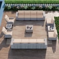 thumbnail image 1 of Sweecci 15 Pcs Wicker Patio Furniture Set, Double Rattan Outdoor Sectional Sofa, 360° Swivel Rocking Chairs, Conversation Set with Double Layer Side Table for Backyard Garden Poolside,Beige, 1 of 11