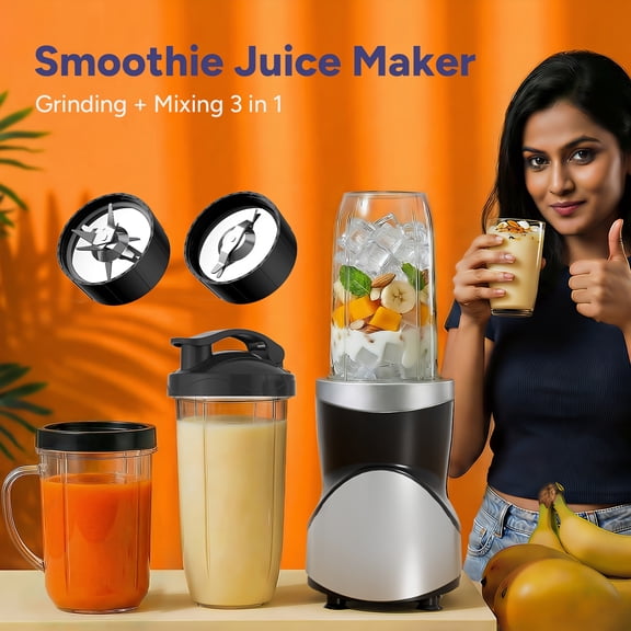 15-Piece Personal Blender Set | High-Speed Smoothie & Milkshake Maker with 4 BPA-Free Cups & Ice Crushing Function | Perfect for Juices, Grinding & Kitchen Gifts