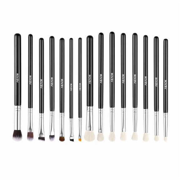 15-Piece Professional Vegan Makeup Brush Set for Foundation and Eyeshadow Blending,Soft Synthetic Bristles with Ergonomic Wood Handle,Travel-Friendly Design