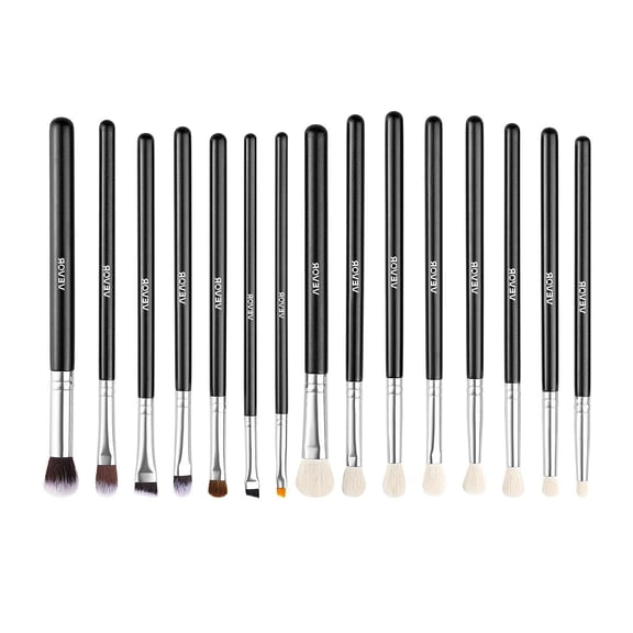 15 Piece Professional Vegan Makeup Brush Set Soft Synthetic Bristles Foundation Blending Eyeshadow Ergonomic Wood Handle Aluminum Ferrule Portable Travel Friendly