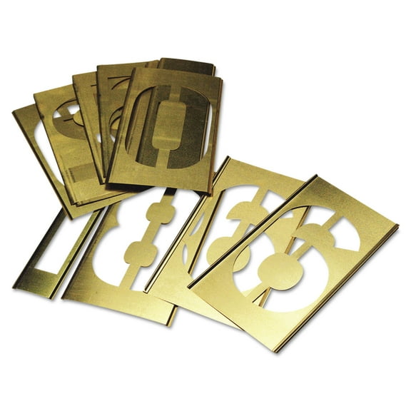 15 Piece Single Number Sets, Brass, 2 in