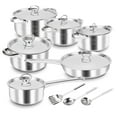 thumbnail image 1 of 15 Piece Stainless Steel Cookware Set, Pots and Pans Set with Lids Non Toxic, Kitchen Induction Cookware with Utensil Sets For Oven & Dishwasher ,Heavy Premium Kitchen Cooking, 1 of 10