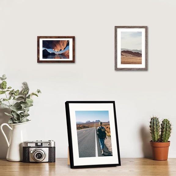15-Piece Wall and Table Photo Frame Set, Multi-Size Collage Display, Three 8x10, Six 5x7, Six 4x6 Frames, Mixed Finishes, Home Decor