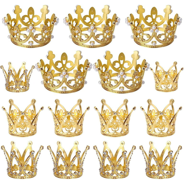 15 Pieces 3 Size Crown Gold Cake Topper Mini Crown Tiny Crown for Cake  Topper Mini Baby Crown Tiny Queen Crowns for Flower Arrangements Women Lady  Girl Wedding Baby Shower Birthday Party 