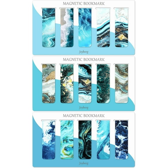 ThrottleT-15 Pieces Bookmarks, Magnetic Bookmarks for Women, Men, Book Lovers, Page Markers for Students Teachers Reading (Multi Ocean)