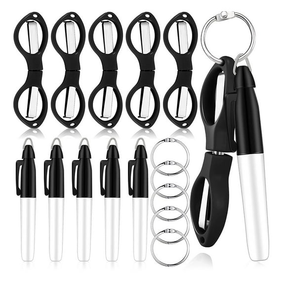 15 Pieces Folding Safety Scissor Multipurpose Folding Colorful Accessories Fine Pointed Portable Nurse Pen Pack