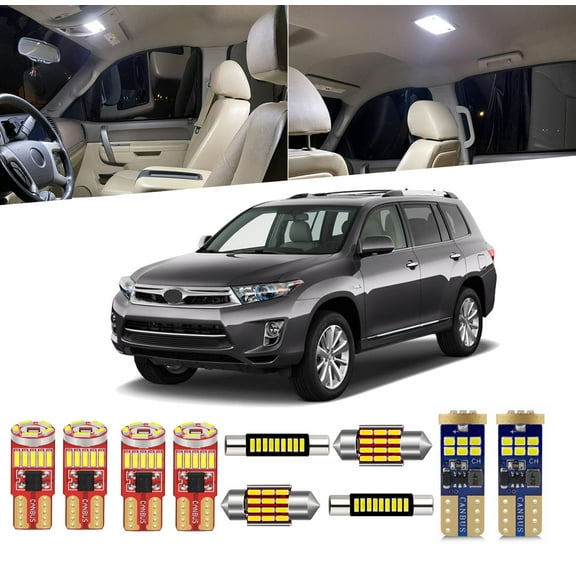15-Pieces For Highlander LED Interior Light Kit for Toyota Highlander 2008-2013 Interior LED Lighting Package + License Plate Lights Install Tool