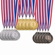 15 Pieces Gold Silver Bronze Award Medals   Winner Medals for Competitions, Parties, Olympic-Style Events, 2 Inch with Ribbons