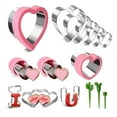 thumbnail image 1 of 15 Pieces Heart Cookie Cutter Set 9 Sizes Heart Shaped Cookie Cutter, Stainless Steel Valentine Cookie Cutter Set, 1 of 8
