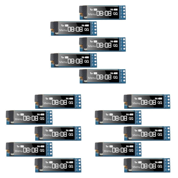 15 Pieces I2C Display Module 0.91 Inch I2C OLED Display Module I2C OLED Screen Driver DC 3.3V-5V(White Light)