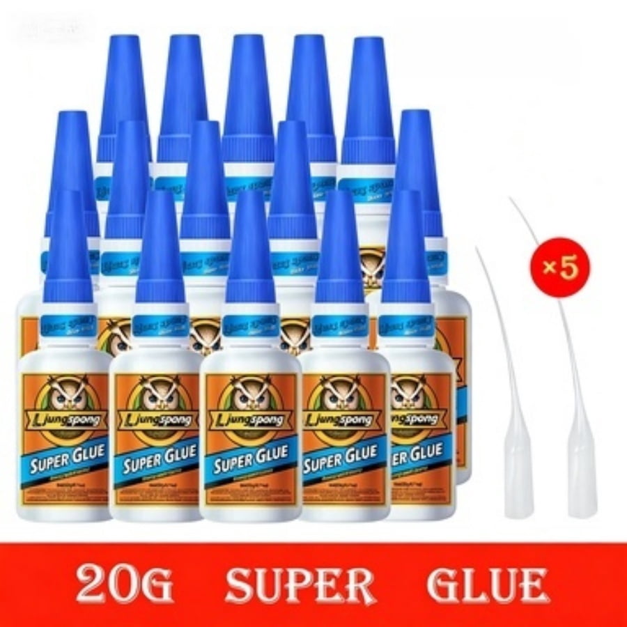 15 Pieces Instant Bonding Clear Cyanoacrylate Super Glue, Quick Dry Universal Adhesive for Plastic, Wood, Metal, Crafts and Daily Small Parts Repair