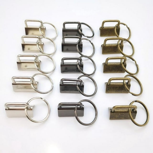 15 Pieces Keychain Hardware, DIY Metal Strap Tail Clip with Ring, Key