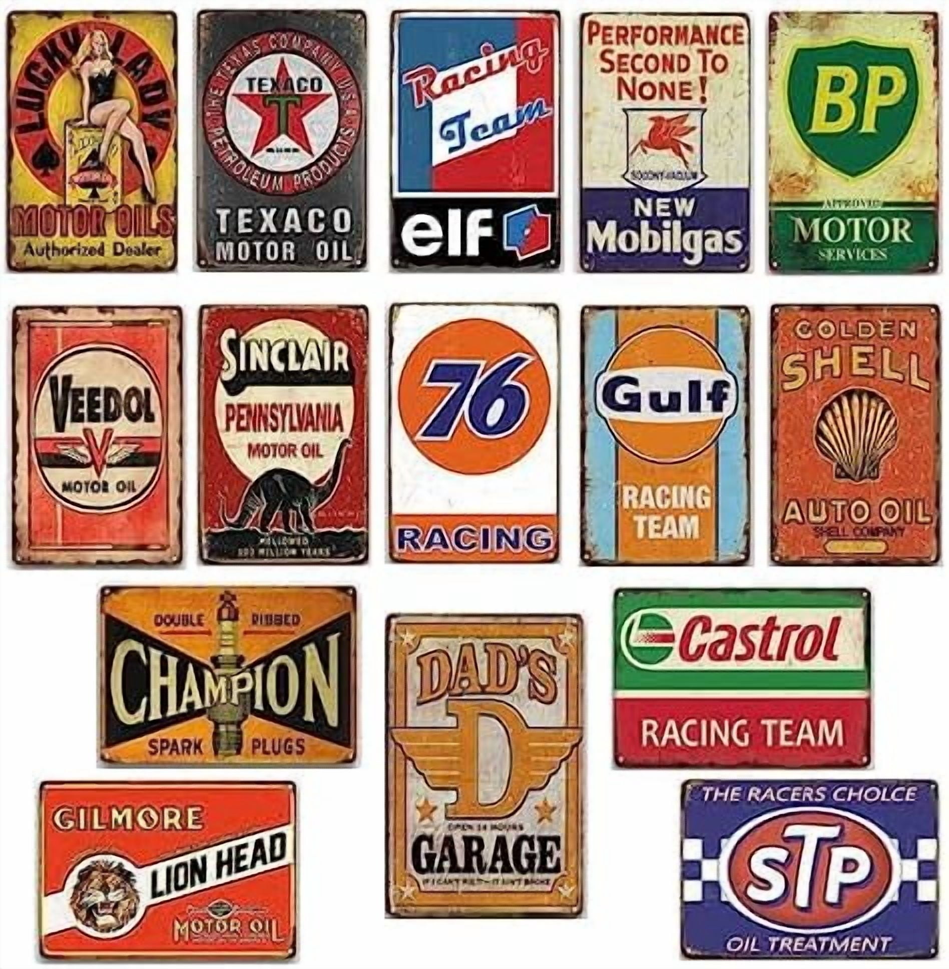 Office Wall Decor Texaco Motor Oil Metal Sign Retro Gas Oil Garage Man ...
