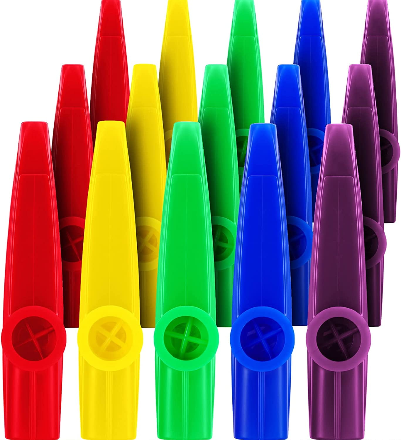15 Pieces Plastic Kazoos Musical Instruments with Flute Diaphragms