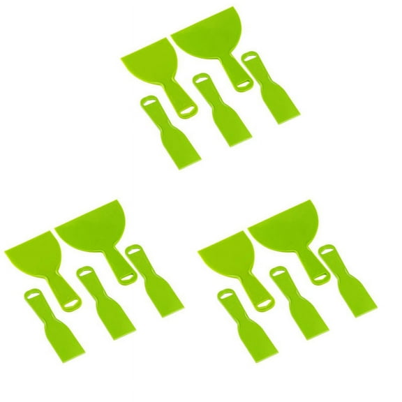 15 Pieces Plastic Knife Set Flexible Paint Scrapers Tool for Spackling, Patching, Decals, Wallpaper, Baking, Wall