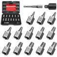 15 Pieces Screw Extractor Set, Easy Out Bolt Extractor Kit, 3/8