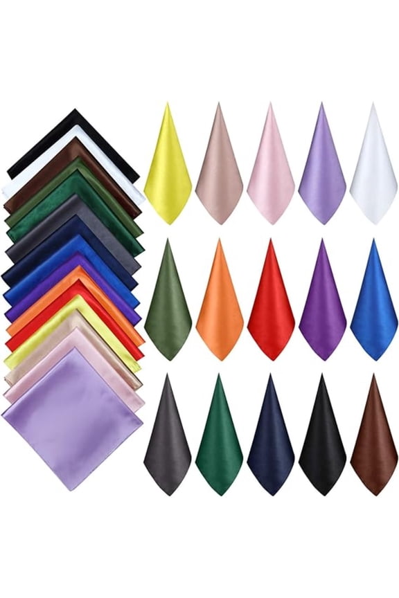 15 Pieces Square Silk Touch Scarves - Soft Polyester, 15 Colors, Multi-Way Head Wrap & Neck Scarf for Women, Girls All Seasons