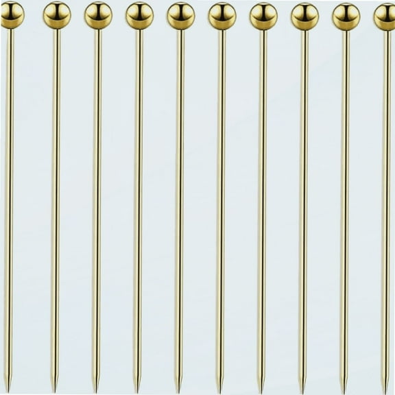 15 Pieces Stainless Steel Cocktail Picks Metal Martini Picks 4.3 inch Gold