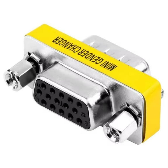 15 Pin VGA SVGA Gender Changer Adapter Coupler, Female to Female, Plug and Play, High Compatibility for Monitors, Projectors, TVs