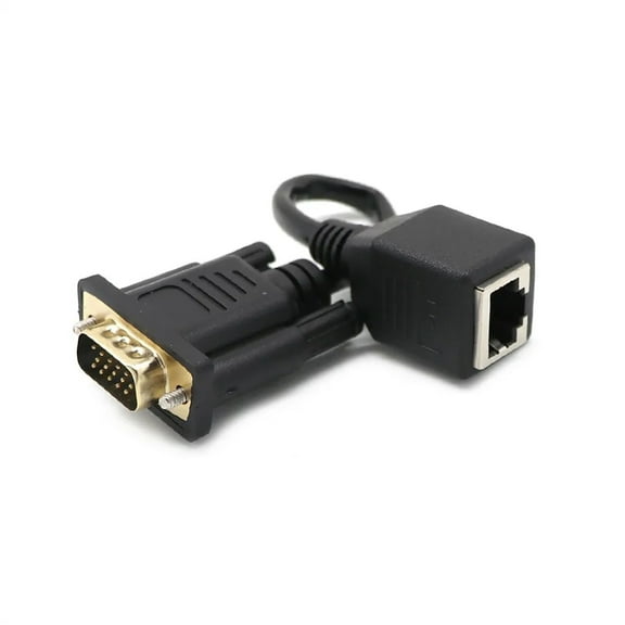 15-Pin VGA to RJ45 Networks Conversion Adapters Cable Female/Male to Female Port