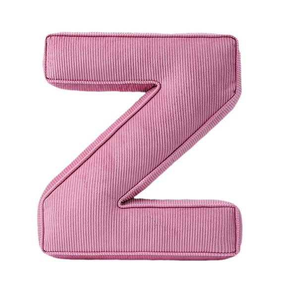 15" Plush Letter Pillow - Soft Corduroy Alphabet Throw Pillow A to Z, Hugging Shaped Decorative Cushion for Bedroom, Living Room, Sofa, Dorm & Nursery Decor (Pink)