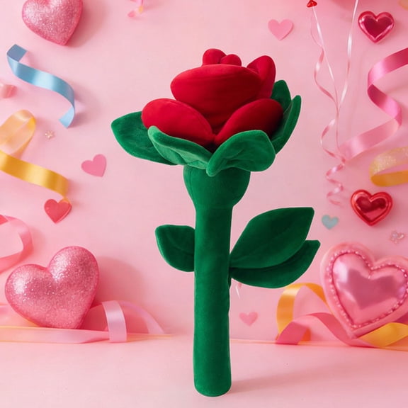 15" Plush Rose Bouquet Stuffed Animal Flowers Blue Artificial Plush Rose Doll Gift Set Valentines Day Gifts Home Decor Anniversary Birthday Present 1Pcs Red