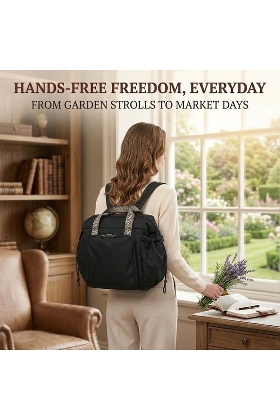 15 Pocket Travel Organizer Bag Nylon Architecture Tote with Laptop Protection for Women Work Commuting and Family Vacation Backpack Mode