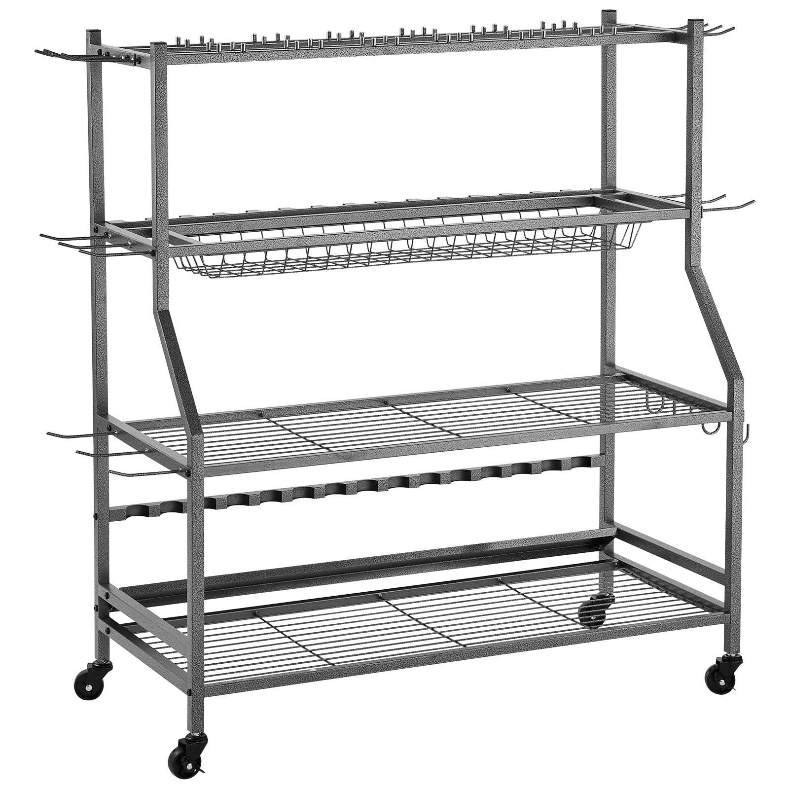 15 Pole Fishing Rod Holder Rack with Wheels - Garage Fishing Gear ...