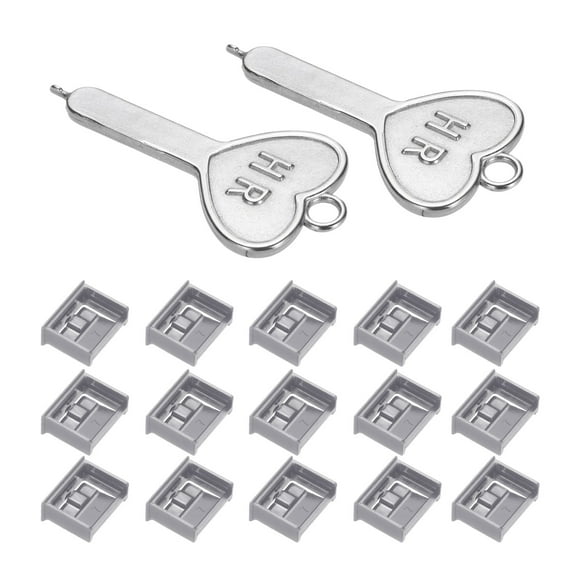 15 Port Blocker Locking USB Port/Dust PC Blocker with Coded Keys,Gray