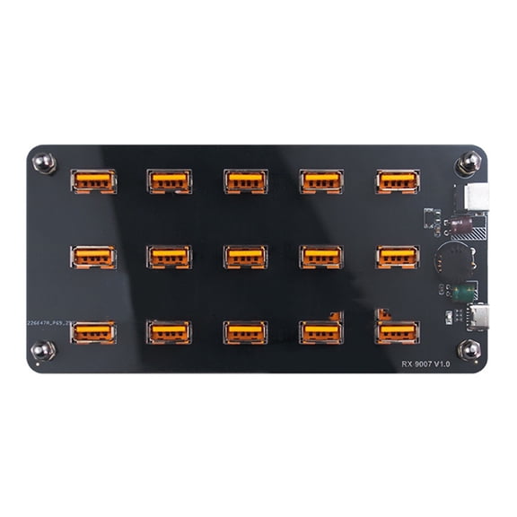 15 Port Transparent Design Micro-USB Atmosphere Night Light Power Supply Base