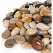 15 Pounds River Rocks, Decorative Pebbles for Plants, Fish Tank, Landscaping, Highly Polished, 1 to 1 3/4 Inch