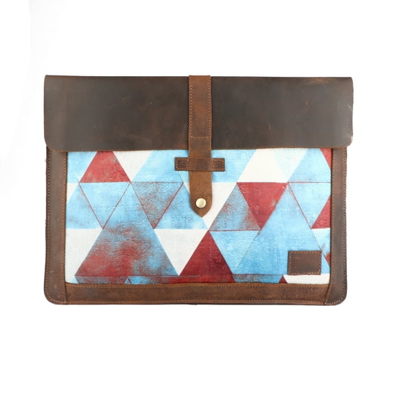 15" Premium Full-Grain Brown Leather Laptop Protective Portfolio Sleeve 18BT29BR