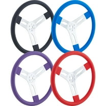 15 Purple Rubber Cushioned Alum 3-Spoke Steering Wheel, Flat
