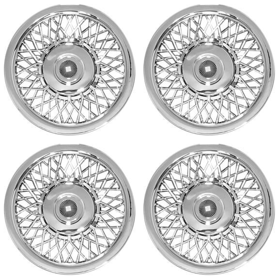 15" Push-on Chrome Wheel Cover Hubcaps - UARFH241 for Fits any steel 15-inch whe