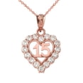 thumbnail image 1 of 15 QUINCEAÑERA HEART NECKLACE IN ROSE GOLD :  14K  Pendant with 18" chain, 1 of 1