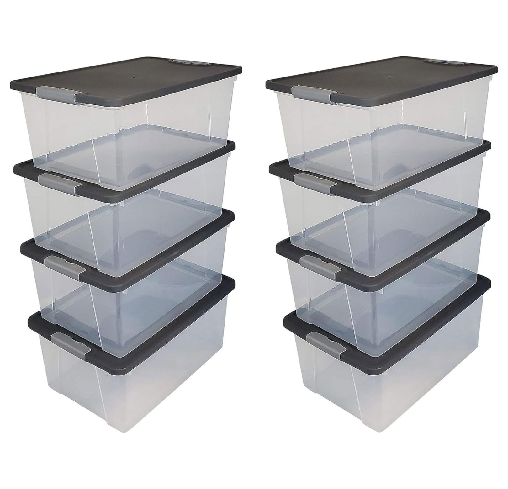 15Quart Clear Plastic Stackable Storage Container Organizer Bin with