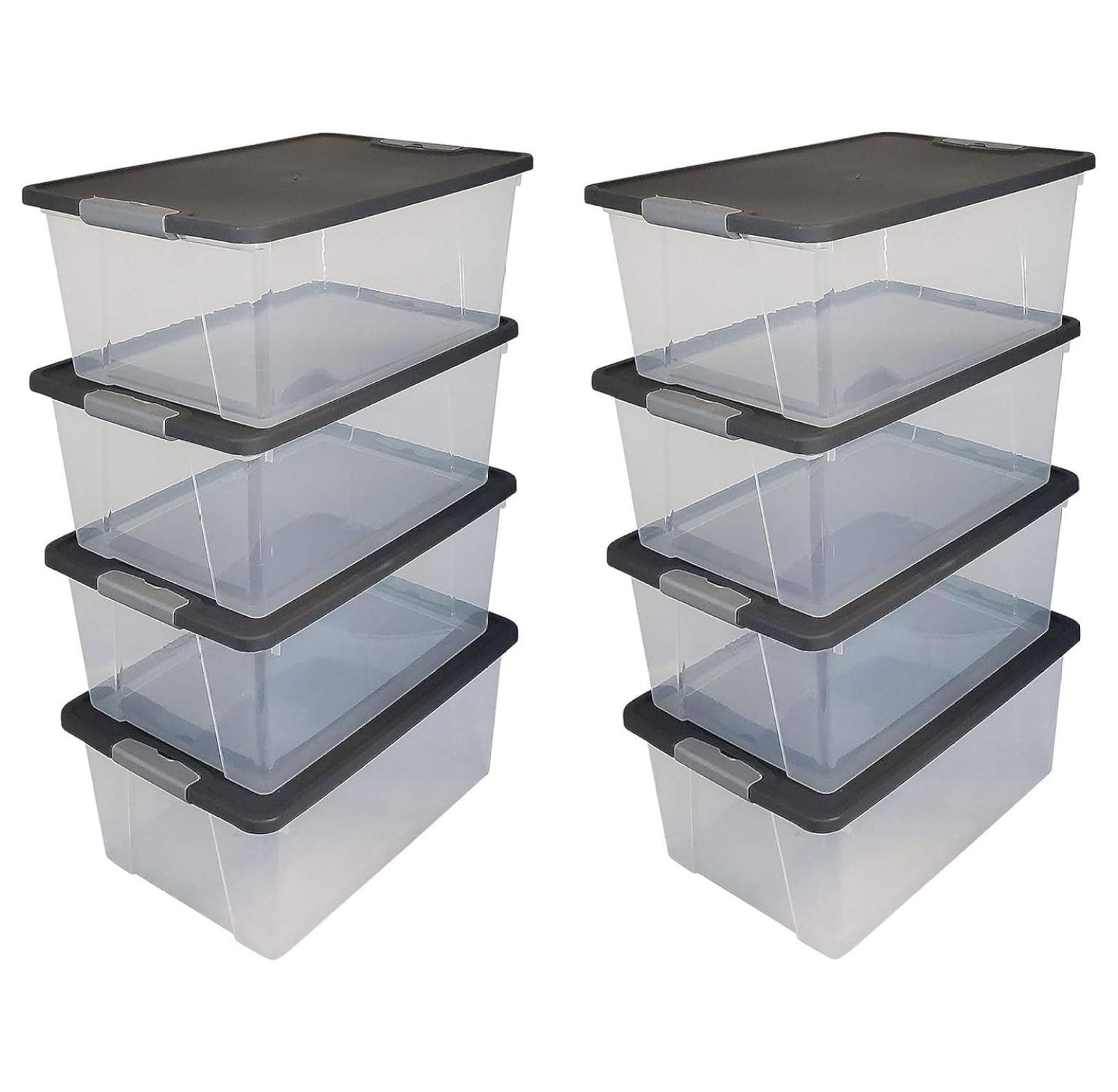 15-Quart Clear Plastic Stackable Storage Container Organizer Bin with ...