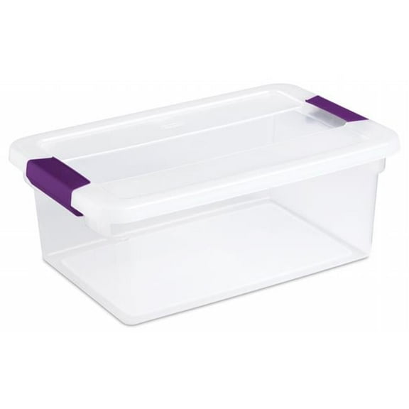 15 Quart ClearView Latch Storage Container With Sweet Plum Handles 17 - Pack of 12