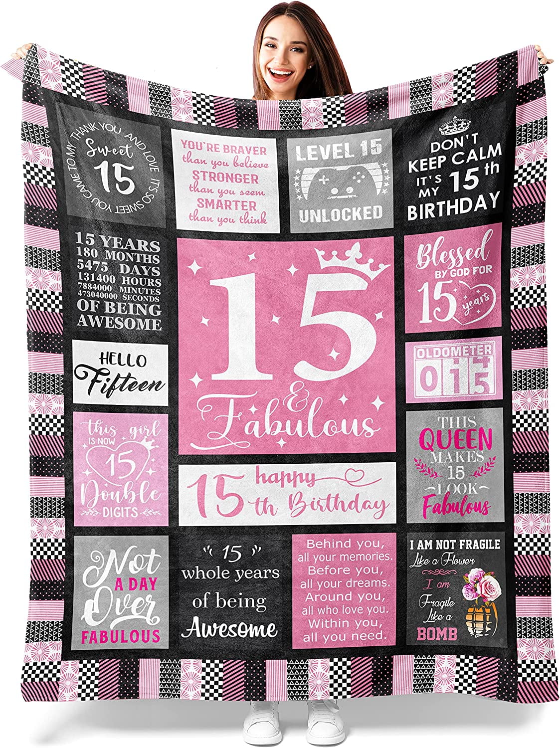 Customer reviews for 15 Quinceanera Gifts Blanket, Gifts for 15 Year ...
